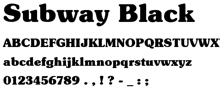 Subway Black font